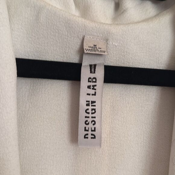 Sleeveless White Blazer Vest - Size Medium Design Lab - Long Vest - Collared - Picture 2 of 4